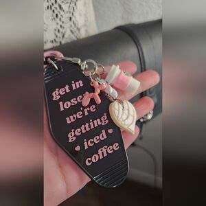 Iced coffee keychain